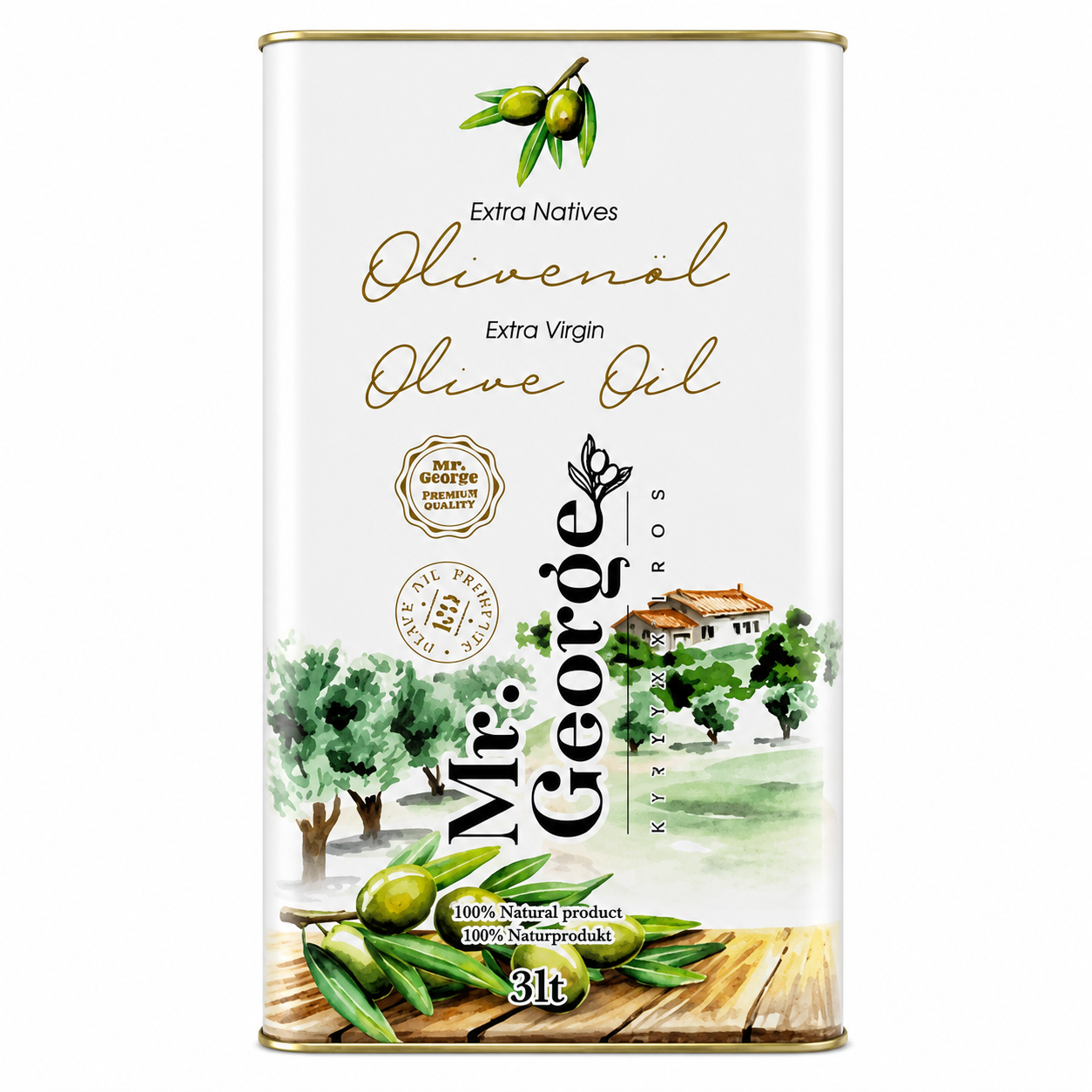 MR. GEORGE Premium extra panenský olivový olej 3 l - plech