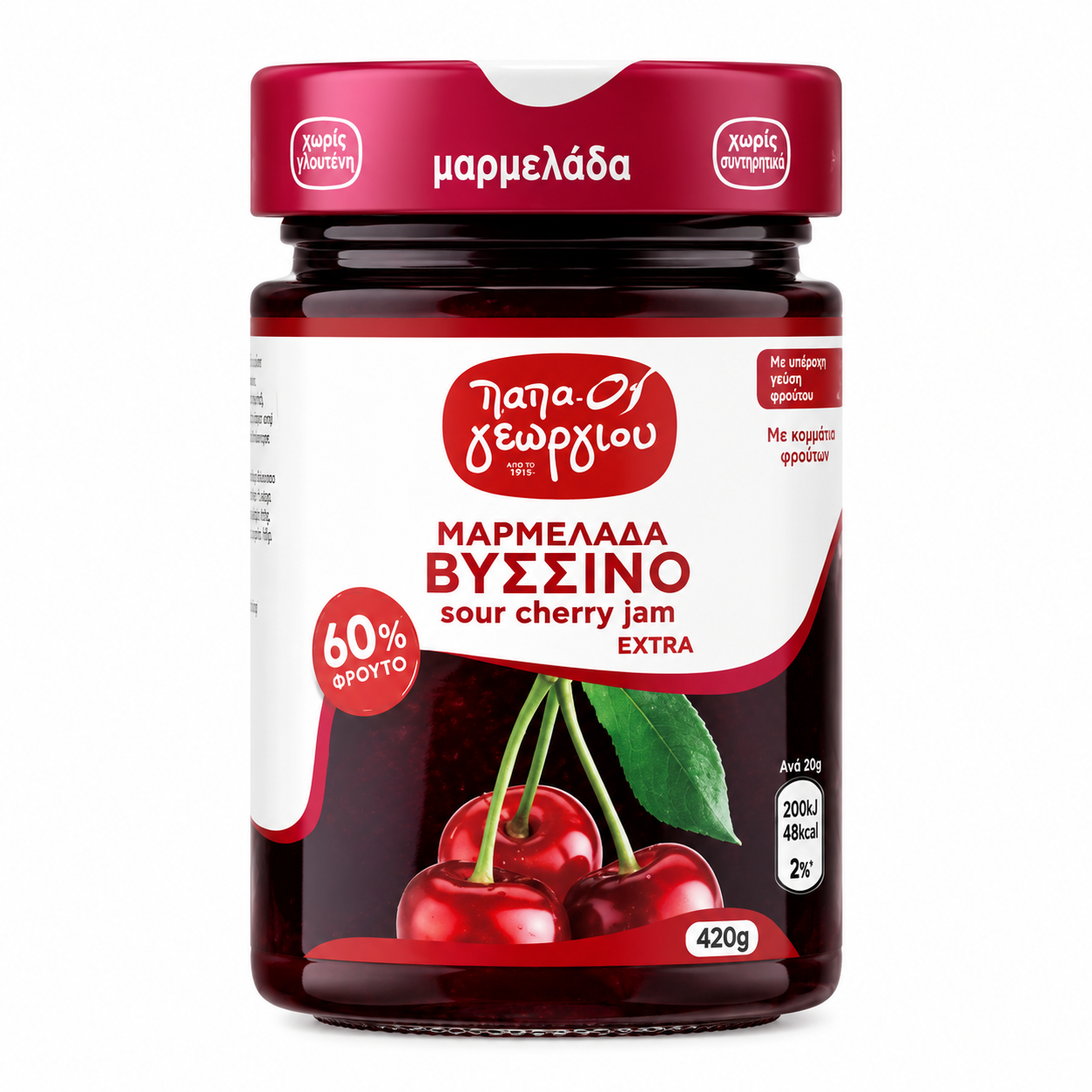 PAPA GEORGIOU - Višňový džem s 60% ovoce 420 g
